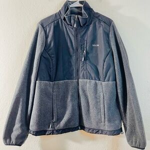 Calvin Klein Performance Quick Dry Fleece Jacket Men Large Gray/Black Pockets